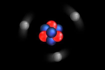 Which atom particle has a negative charge?
